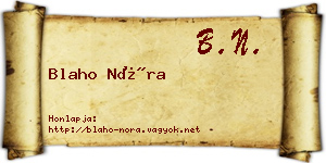 Blaho Nóra névjegykártya
