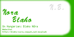 nora blaho business card