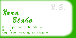 nora blaho business card